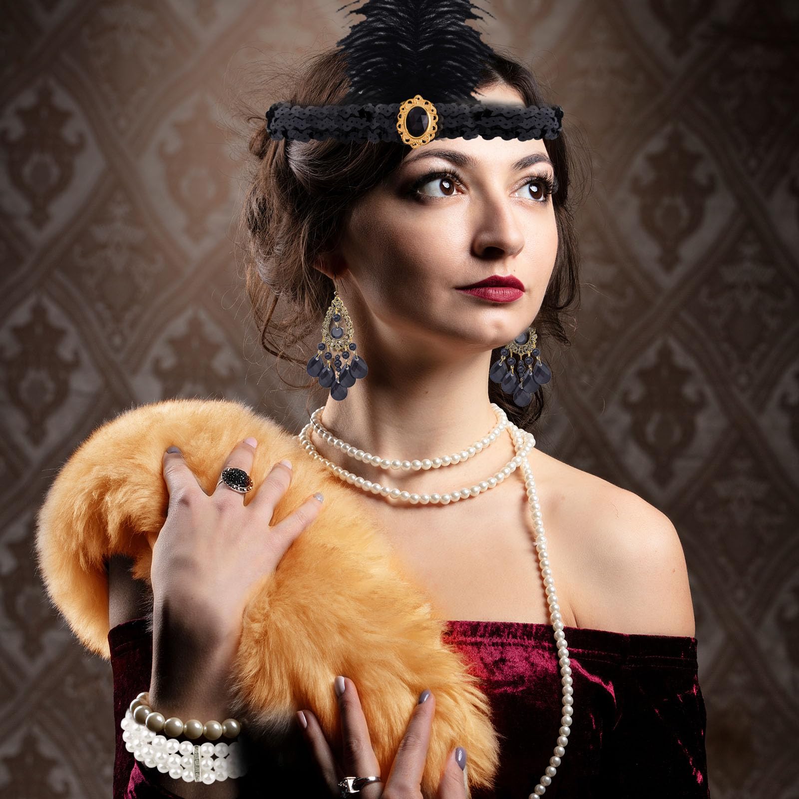 FEPITO Set Accessoires Années 20 Charleston Déguisement Femme