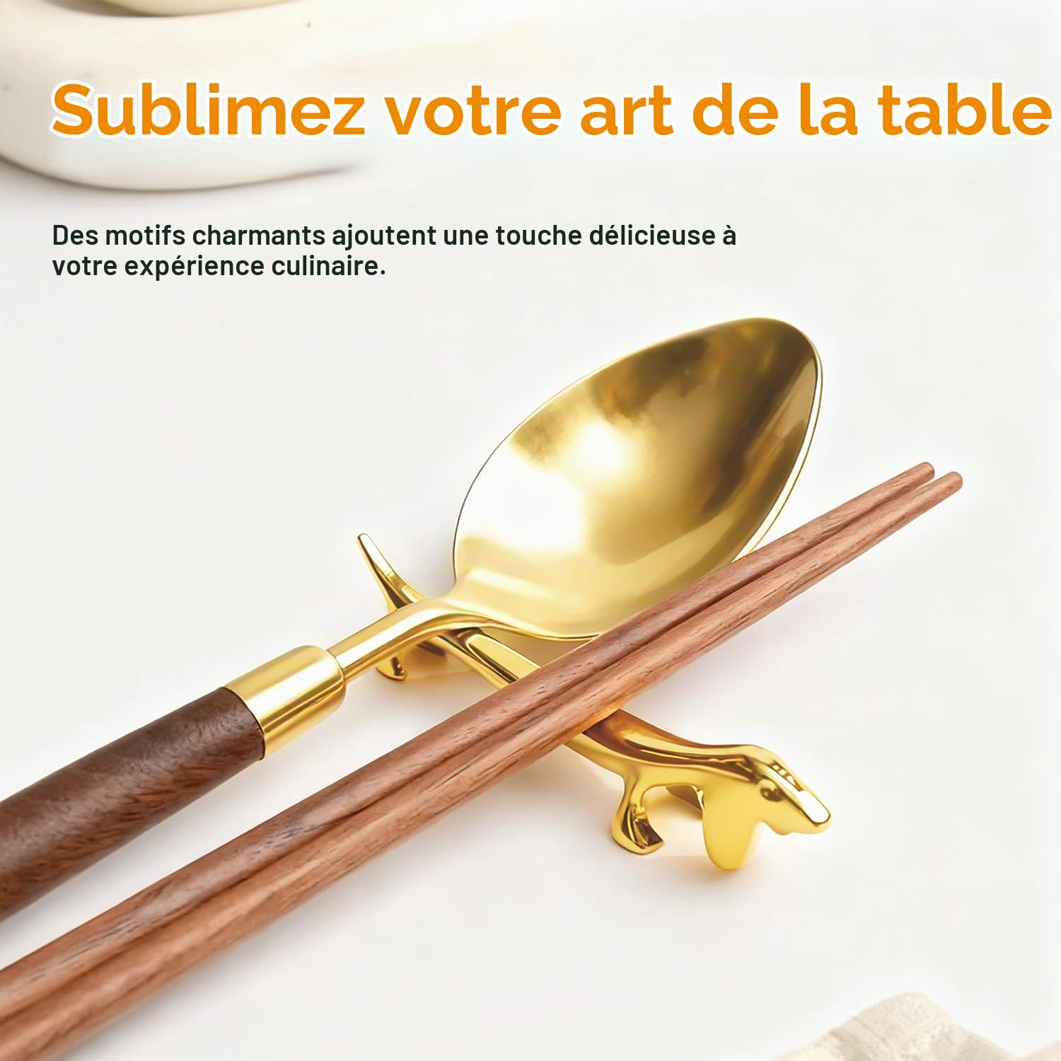 Tissting Repose-baguettes inox 4 pièces modèle Chien
