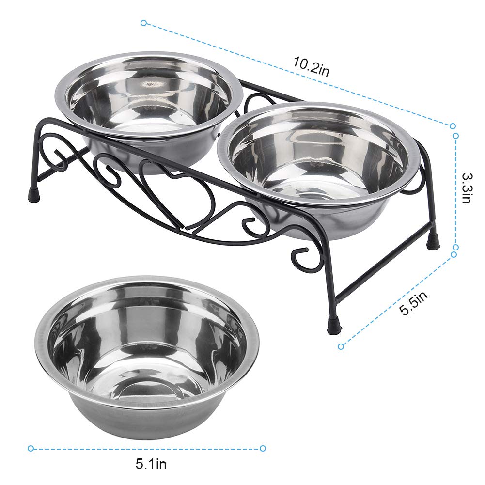 Ejoyous Living Room Gamelle Double Inox Surélevée Chien Chat