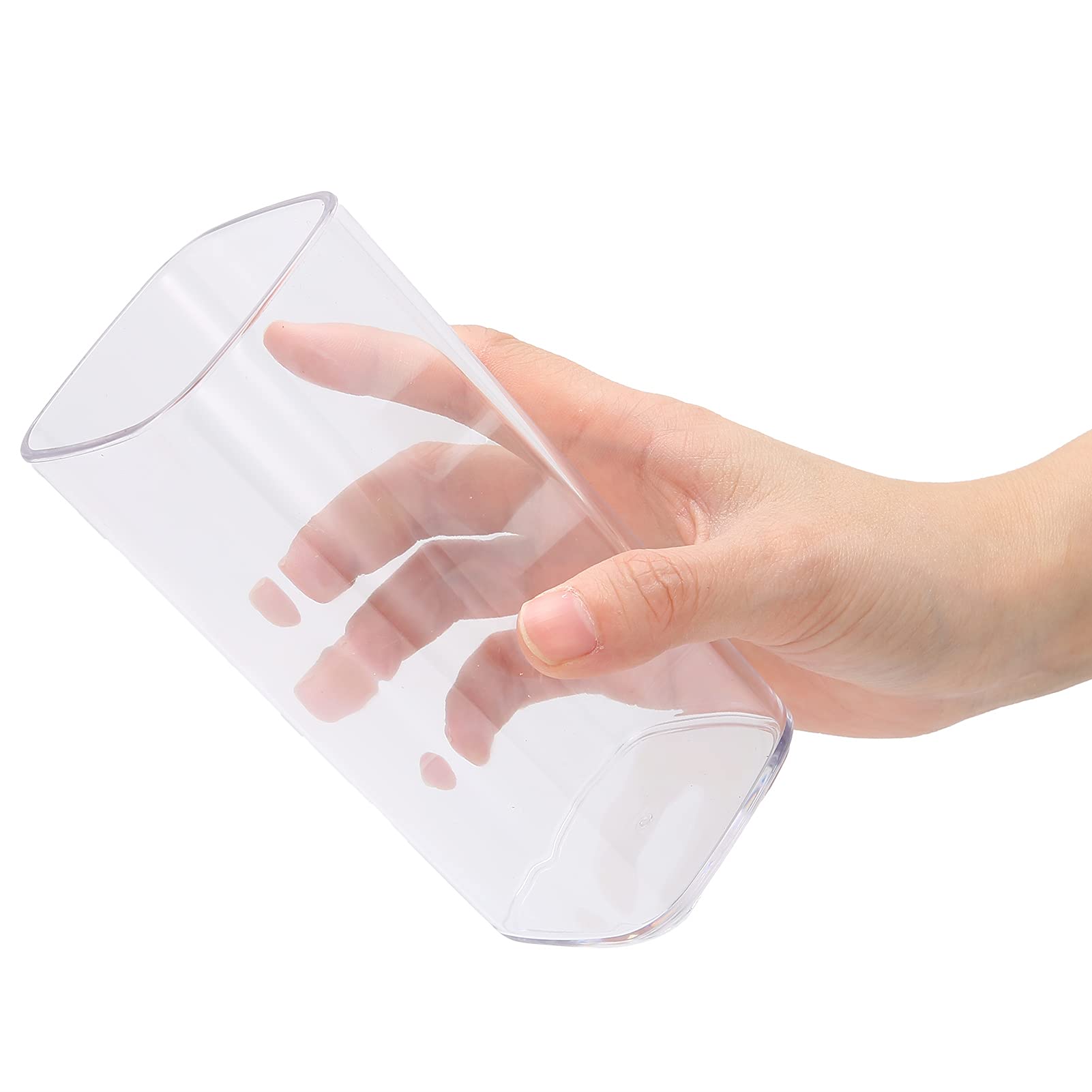 Tissting Tasse à eau acrylique 250 ml blanc carré