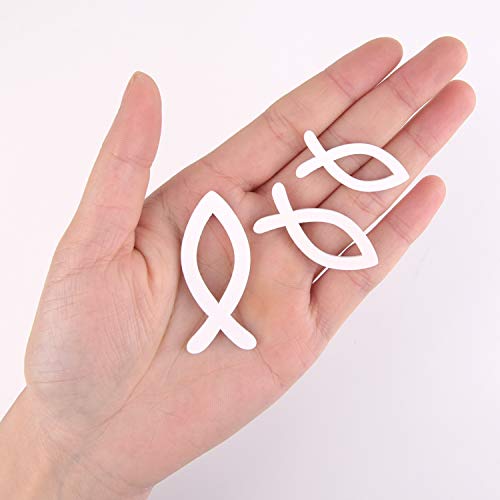 FEPITO Party Decorations poisson bois blanc 5 cm 50 pcs