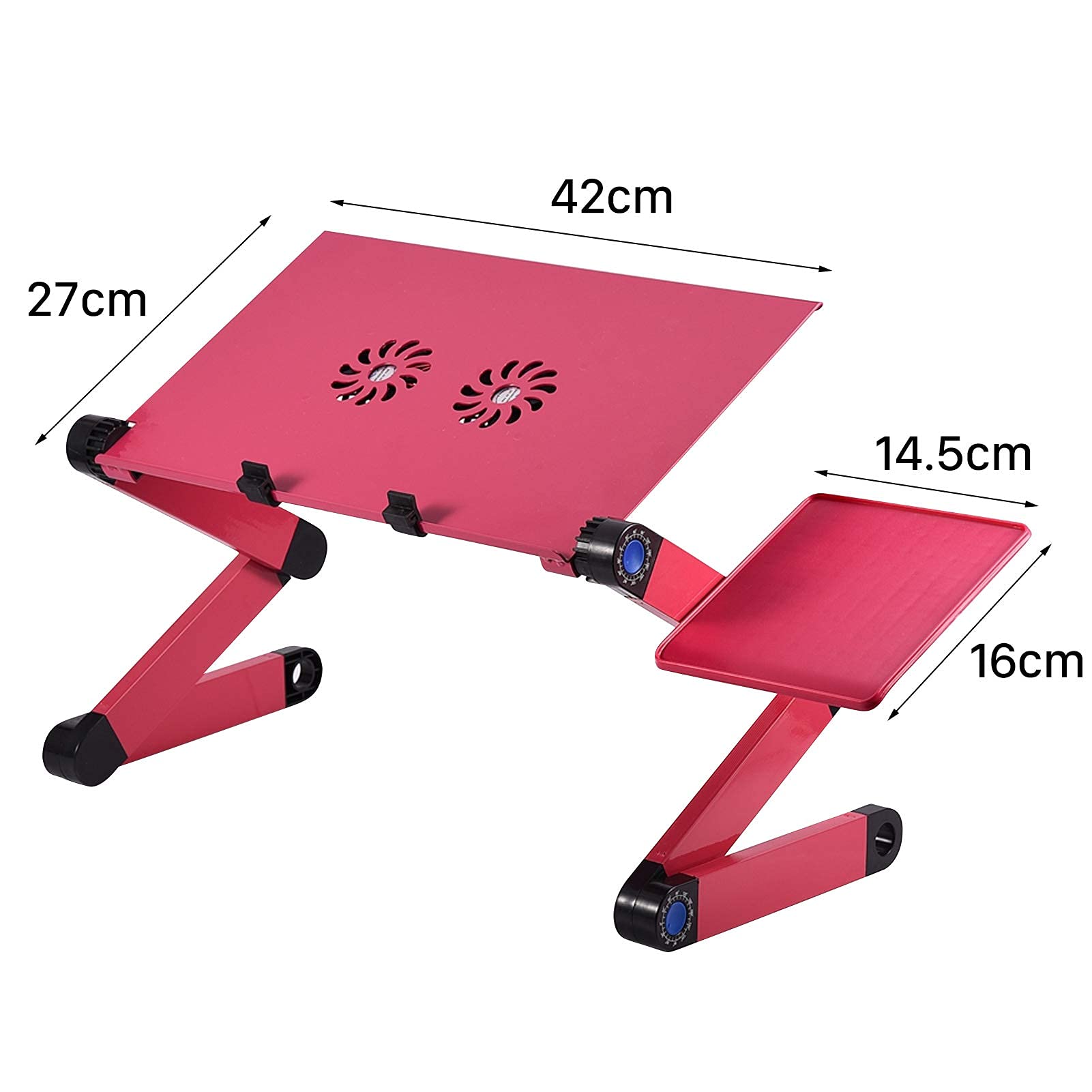 Ejoyous Table Lit Pliable Alu Rose Rouge + ventilateurs