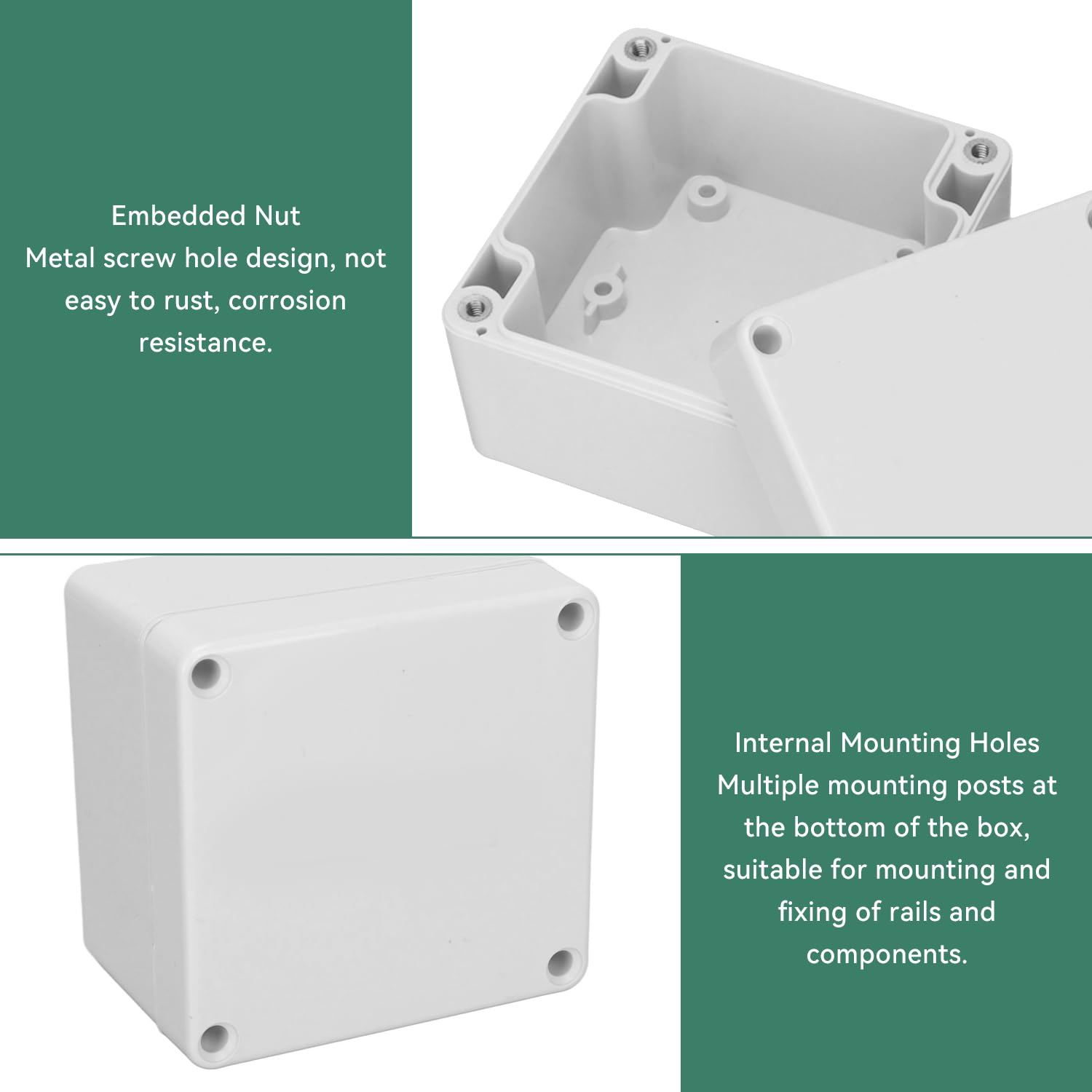 Tissting DIY F25 Boîte de Jonction IP65 Blanc 83x81x56mm
