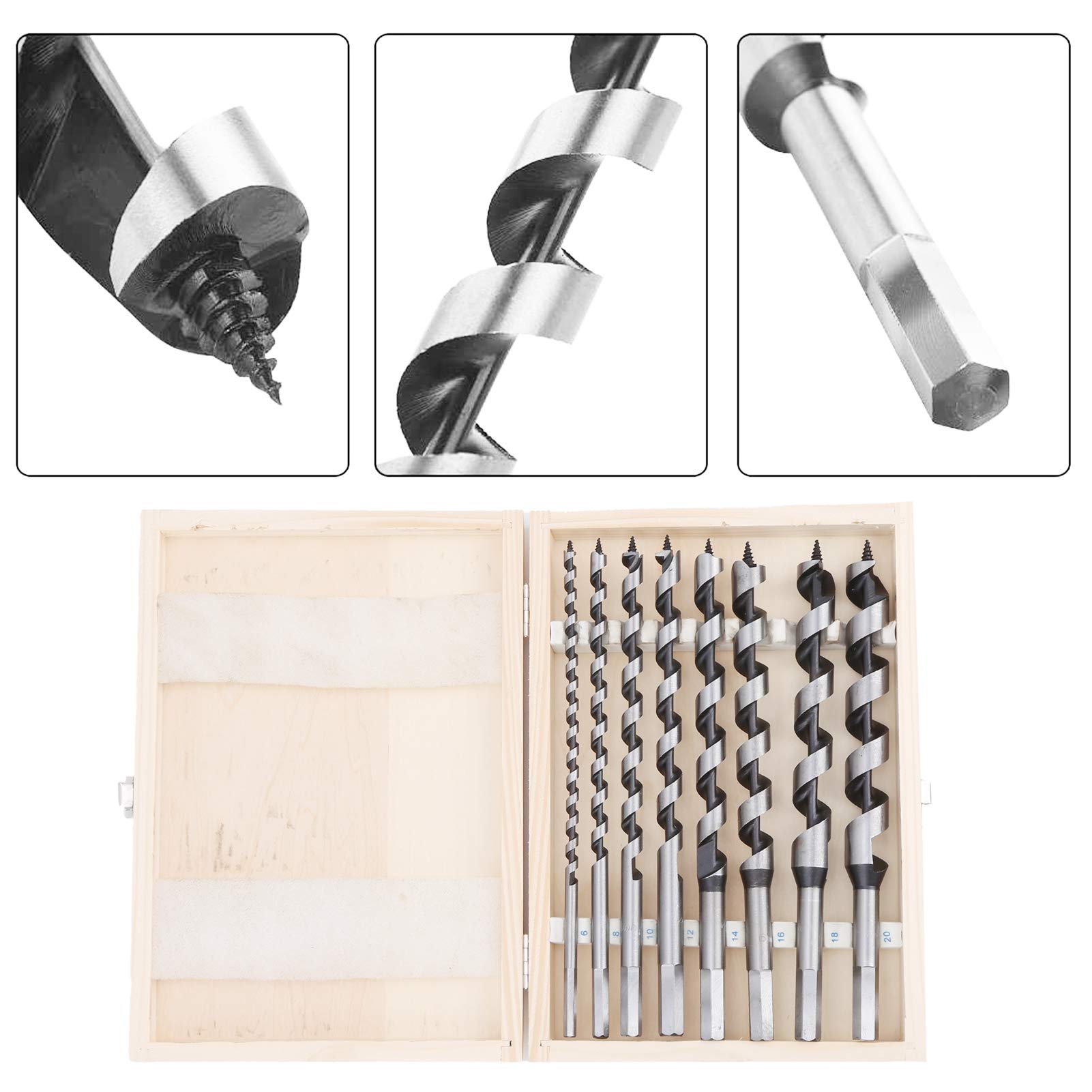 Ejoyous Home Improvement Tool jeu 8 forets bois 6-20 mm