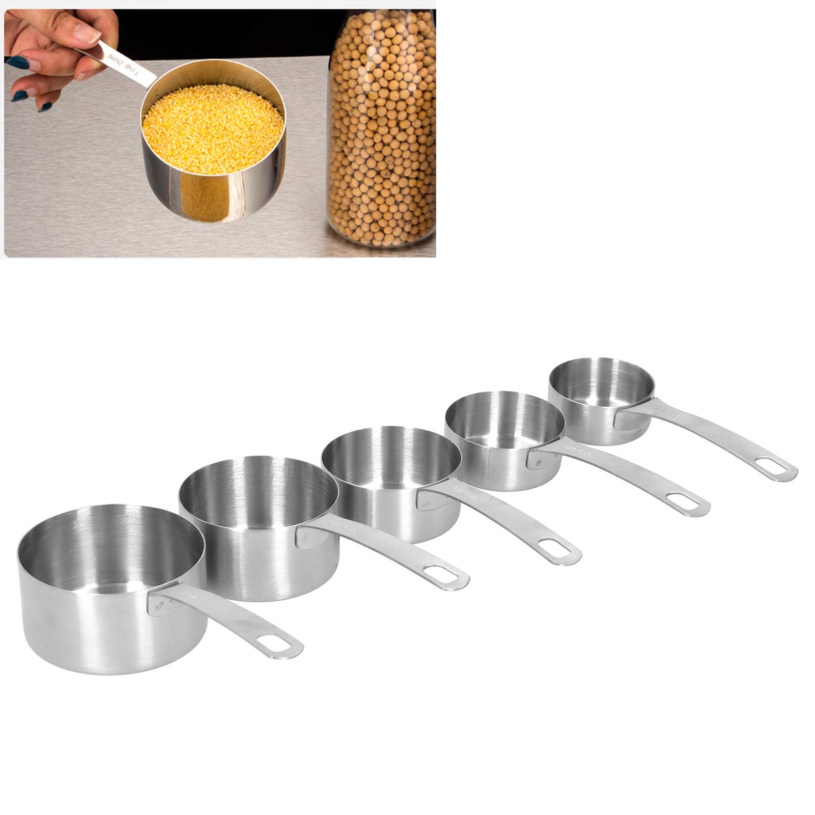 Tissting Tasse à mesurer inox 1/4 cup avec échelle