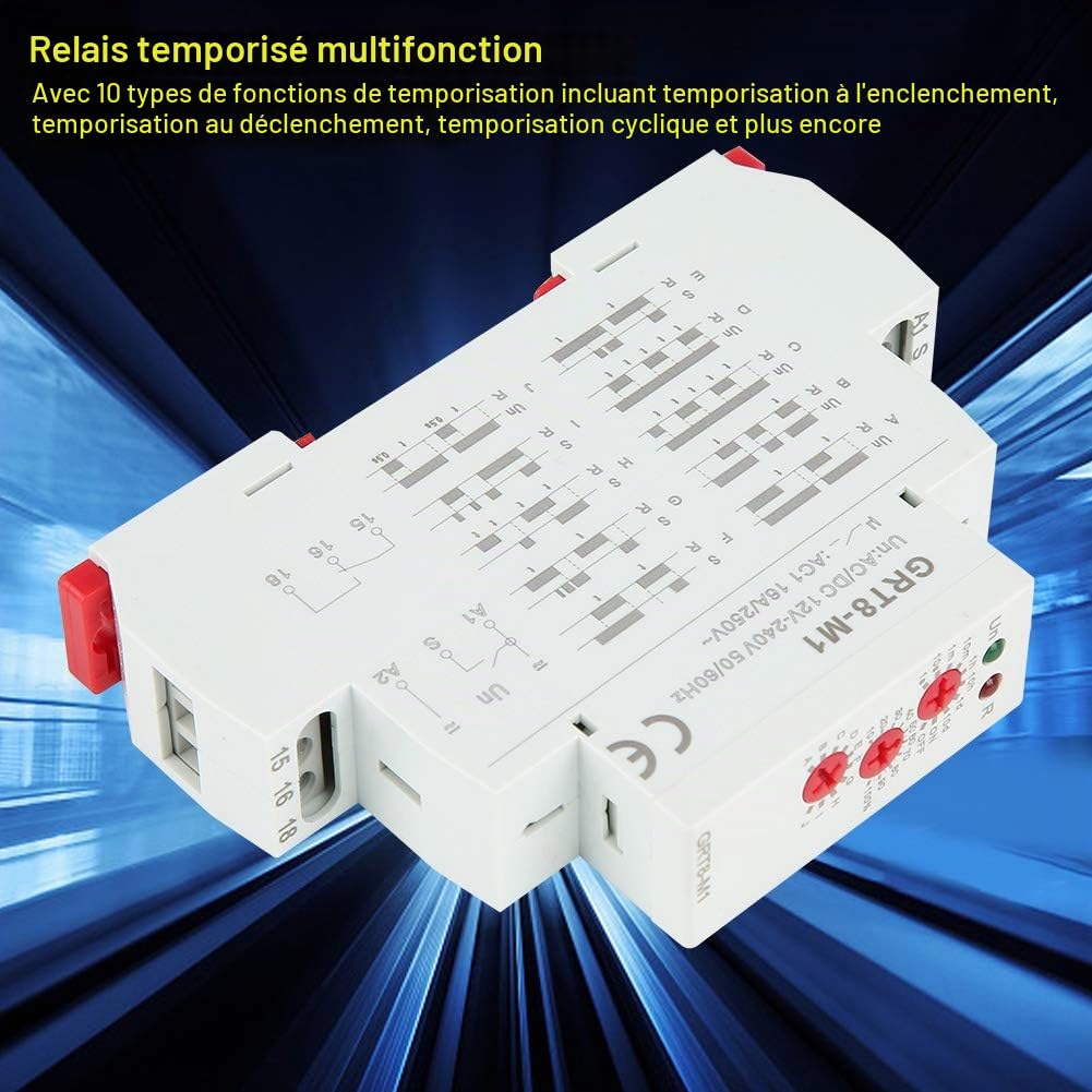 Jadeshay GRT8-M1 relais temporisé 12V-240V 10 fonctions
