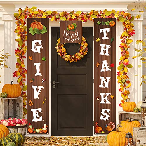 FEPITO Party Decorations bannière Thanksgiving 3 pcs polyester