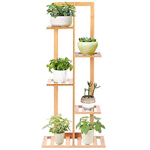 Ejoyous Garden étagère plantes bambou 5 couches 6 pots
