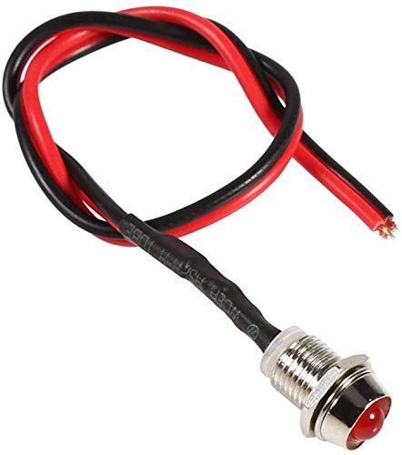 Ejoyous Voyant LED métal 12V 8mm rouge lot 4