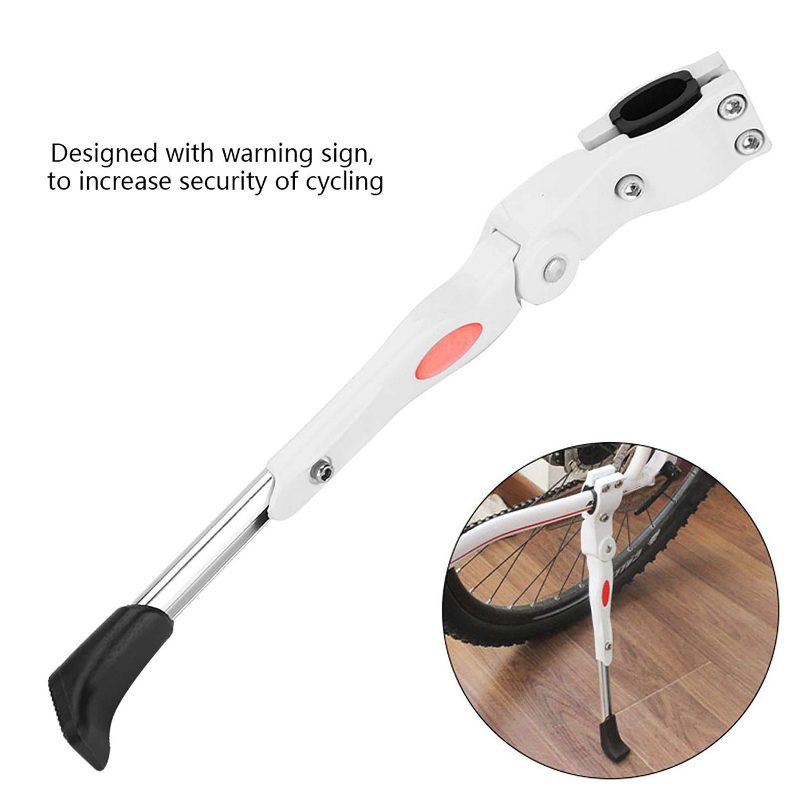 Tissting Béquille Vélo Alu béquille réglable 16-26 pouces blanc