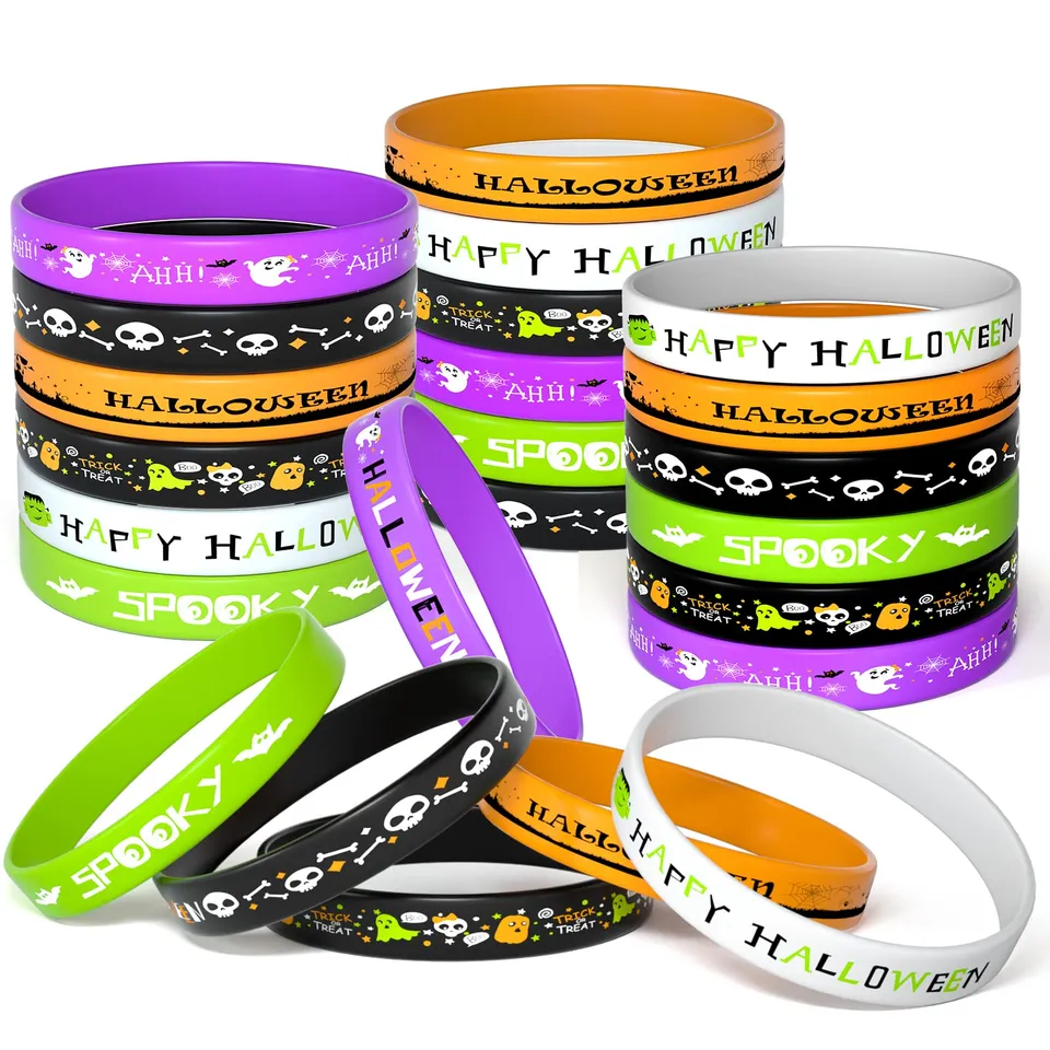 FEPITO Party Decorations bracelets Halloween silicone 60 pcs enfant