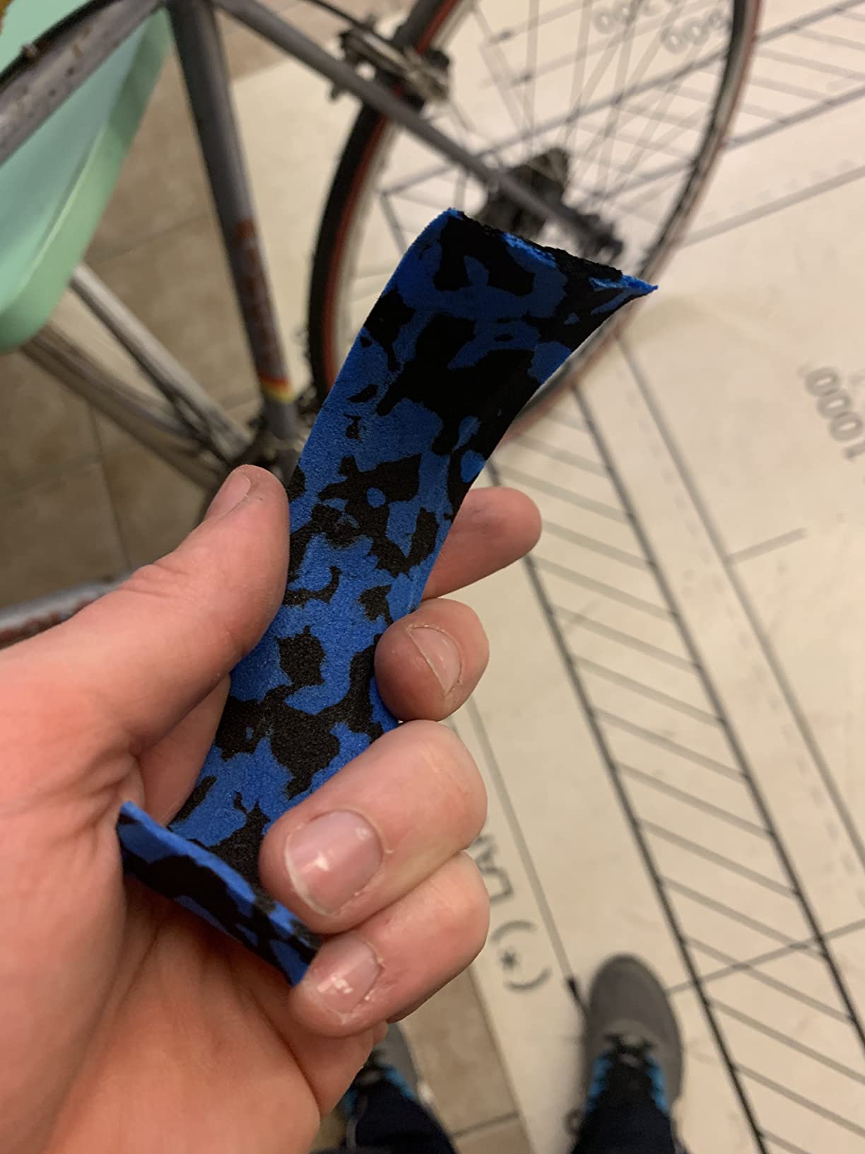 Ejoyous Sports & Equipment ruban guidon vélo bleu noir mousse