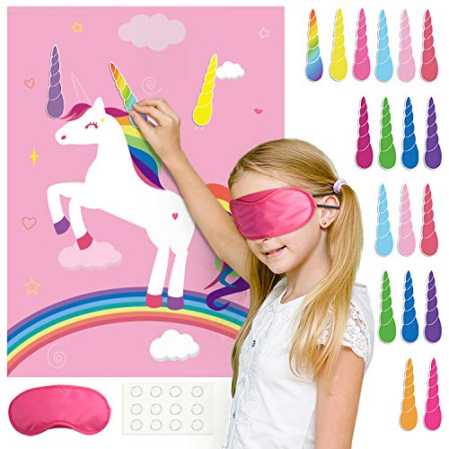 FEPITO Party Games Pin Horn Unicorn jeu rose