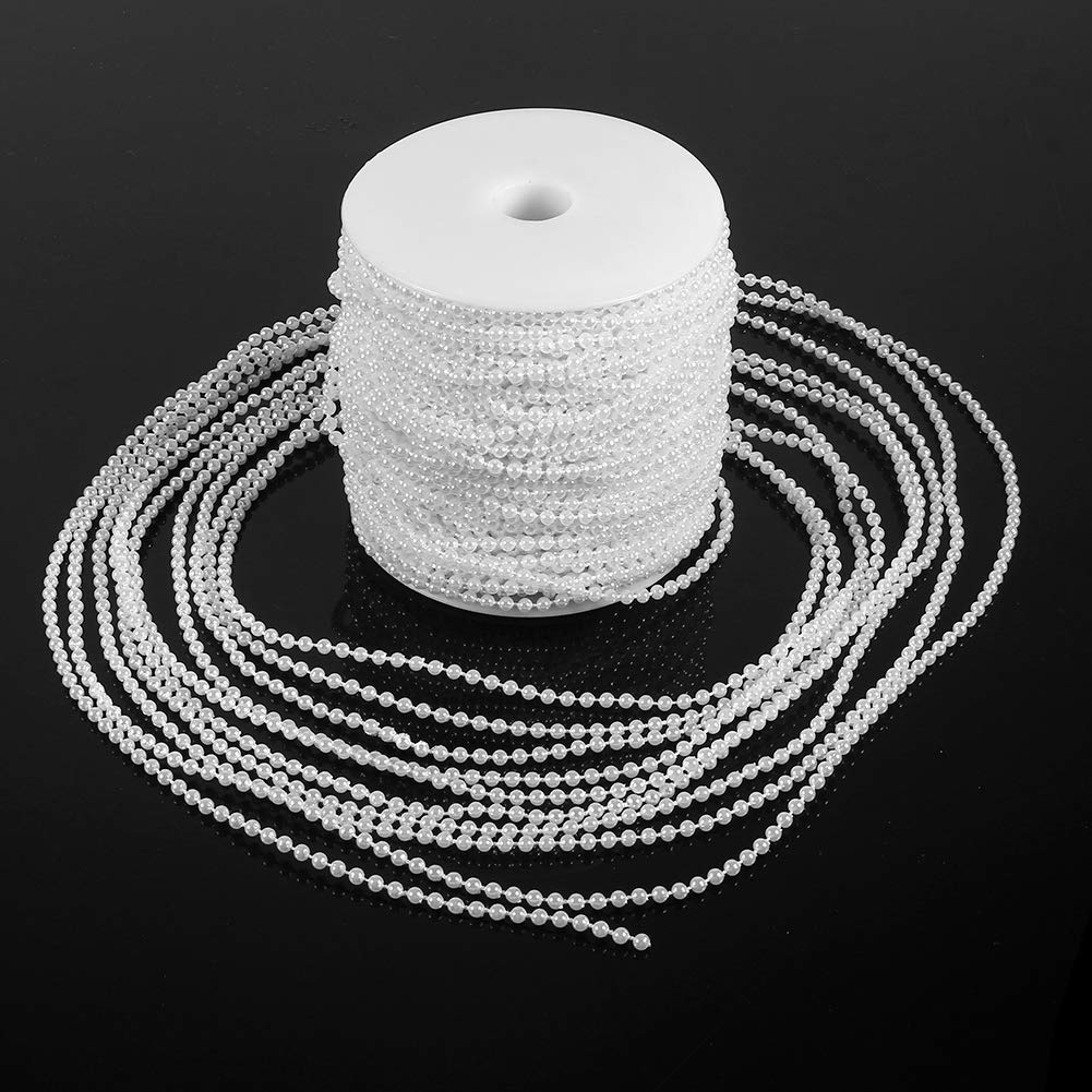 Ejoyous Guirlande Perles 50 m 3 mm Blanc