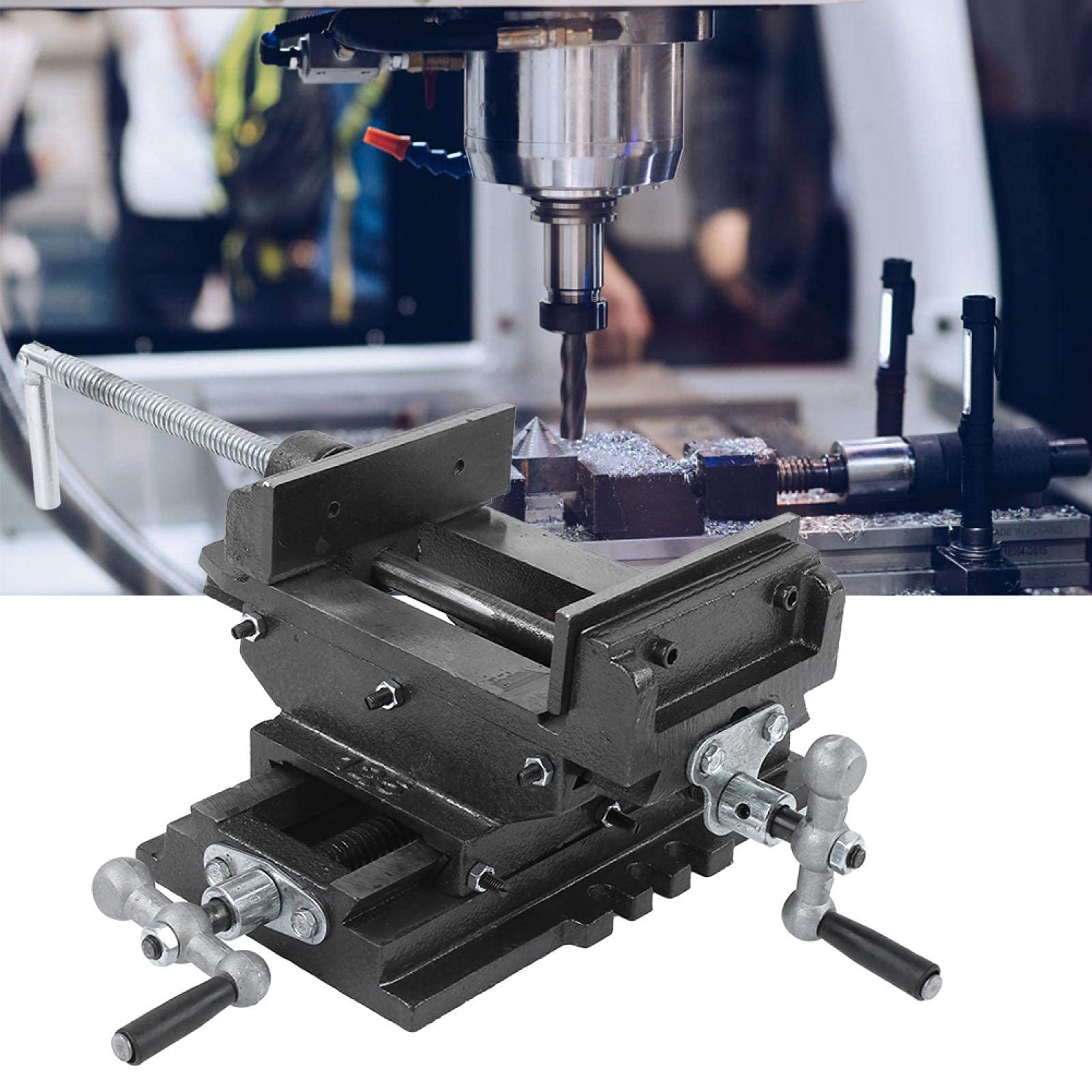 Ejoyous Tool étau croisé 2 axes fonte 130 mm perceuse