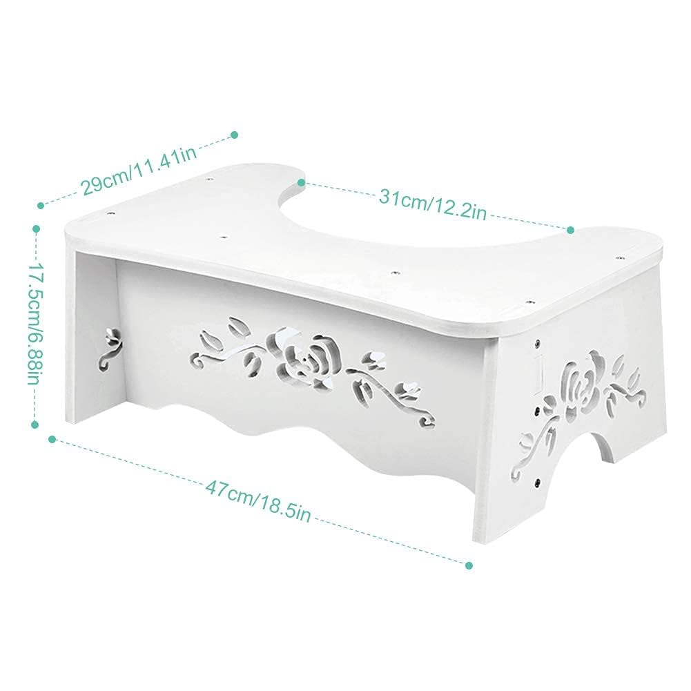 Ejoyous Tabouret Toilette Physiologique MDF Blanc 49,6cm
